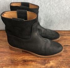 Rag & Bone Holly Womens Size 37 US 7 Black Waxy Suede Ankle Boots Italy Boho