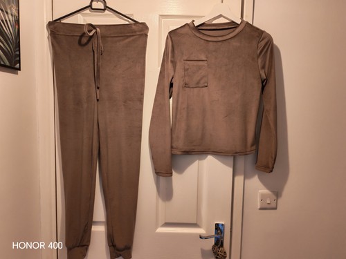 Brown velour tracksuit size - tracksuit,,