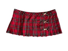 Y2K Red Tartan Low Rise Micro