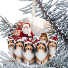 Rough Collie Dog Hanging Bauble Gift Decoration Birthday Christmas 