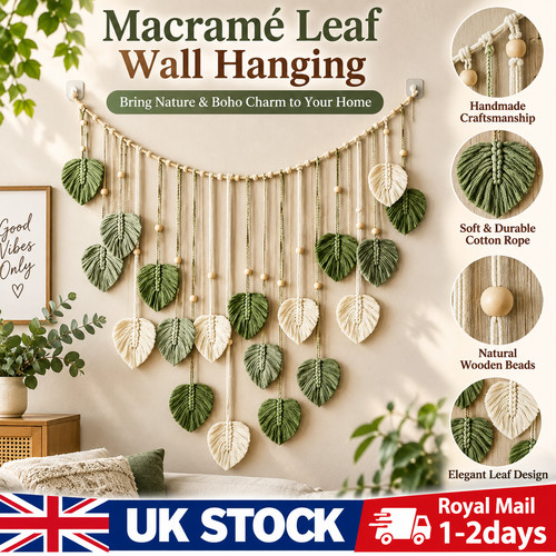 Boho macrame tapestry leaf - boho,