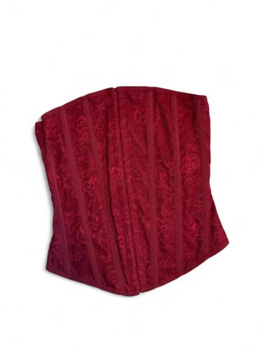 Garage burgundy lace corset - burgundy,