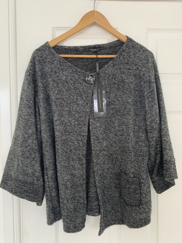 Charcoal knit coat cardigan - coat,