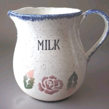 Irish Spongeware Milk Jug Blue