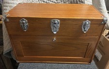 Vintage Gerstner 8 Drawers Oak Wood Machinist Chest Tool Box Model International