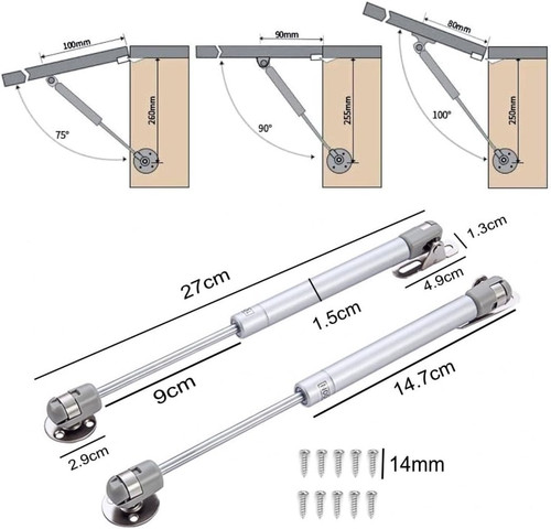 100n gas hydraulic strut - 2x,