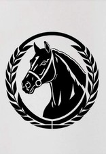 18” Horse Wreath Vinyl Sticker Decal Car Van 4 X 4 Trailer Horse Box Laptop