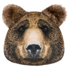3D Bear Head Throw Pillow