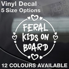 FERAL KIDS ON BOARD CAR WINDOW