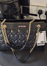 Moschino Black Leather Shoulder Bag