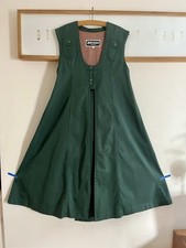 Rare Vintage Bill Gibb Dark Green Pinafore Shift Dress