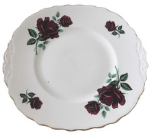 Red Roses Cake Plate 23cm Diameter Crown Royal Bone China