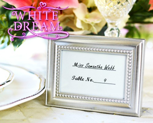 Silver beaded photo frames - silver,