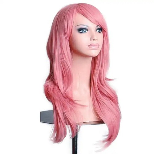 Neon pink wig long - neon,