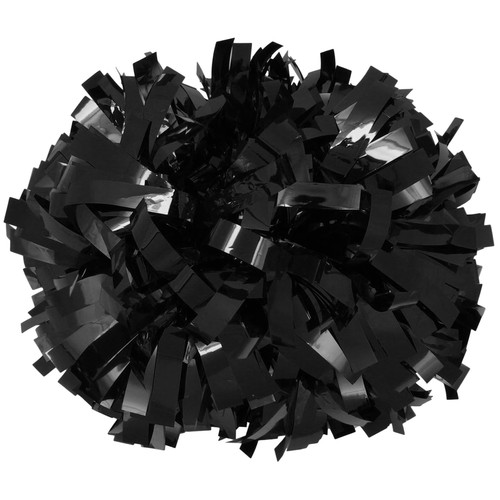 Black metallic cheerleader pom - metallic,