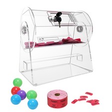 Uimoso Acrylic Raffle Drum Lottery Cage Holds 2500 Tickets or 100 Bingo Balls