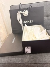 Authentic CHANEL Empty Gift Box and Shopping Bag with Tissue Paper and Ribbon