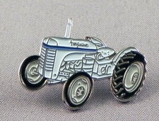 Tractor pin badge. Grey version. Classic Ferguson Metal. Enamel. Farmer. Farming