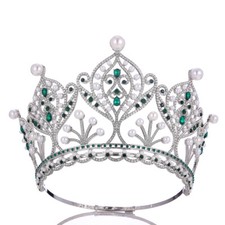 13cm Tall Crystal Tiara Crown Wedding Queen Princess Prom Adjustable Adult