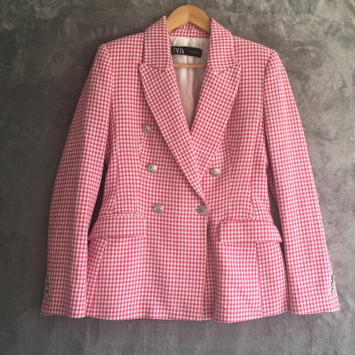 Zara pink check blazer - check, 10