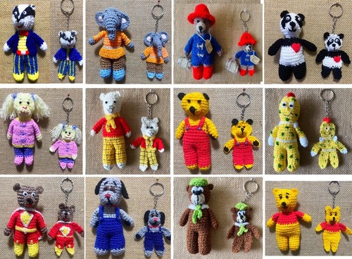 Bear figure keyring - figure, crochet