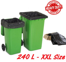 BLACK WHEELIE BIN LINERS STRONG REFUSE SACKS THICK BIG RUBBISH BAGS XXL
