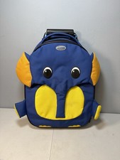 Samsonite Sammies Elephant Pull-Along Bag Luggage. Blue/Yellow. Multi Pockets.