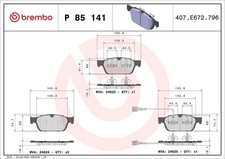 P85141 Brembo Pads Fits Vw