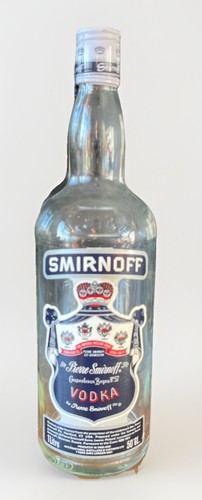 Blue label smirnoff vodka - label,