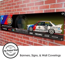 BMW e30 M3 Warsteiner Touring Car banner for WORKSHOP, Garage, Showroom