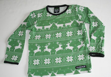 Villervalla Christmas Reindeer Green LS Top 86cm/18m