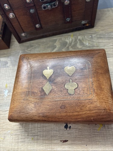 Vintage wooden card box - wooden,
