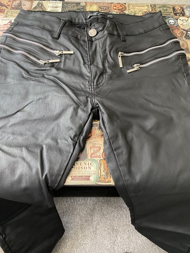 Faux leather pleather jeans - ,