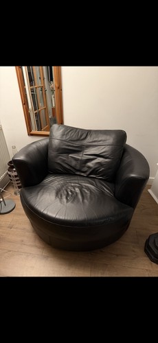 Faux leather cuddle sofa chair - faux,