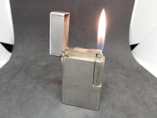 Vintage Dupont gas lighter silver Barley line 1L Working Condition
