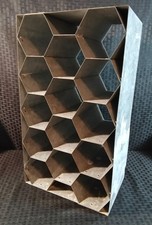 Antique French Galvanized Sheet Metal Honeycomb Wine Rack 14 Bottle Capacity 