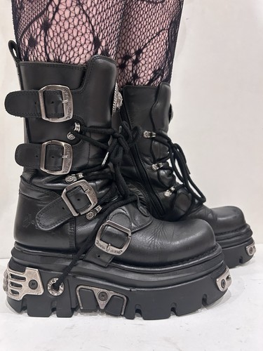 New rock reactor black leather - new,