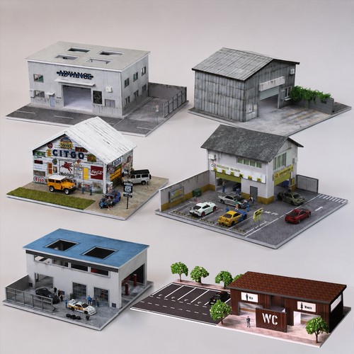 Garage diorama model - model, led