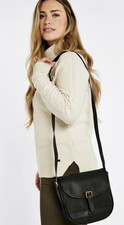 Dubarry of Ireland Saddle Bag Black Clara Shoulder Handbag Leather RRP: £129