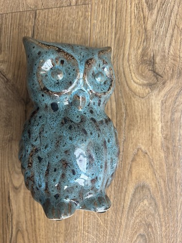 Pottery owl ornament glazed - pottery,