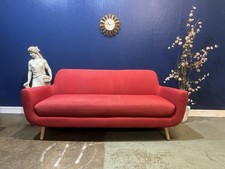 Red Three Seater Sofa Bucket