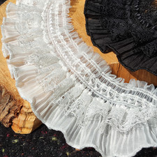 Elastic Ruffle Lace Trim Sewing Fabric Lace Trimming, DIY Stretchy Ruffled Cuffs