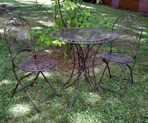 Garden table chair iron - chair,