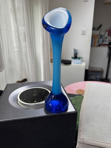 Vintage blue art glass - vintage, bud