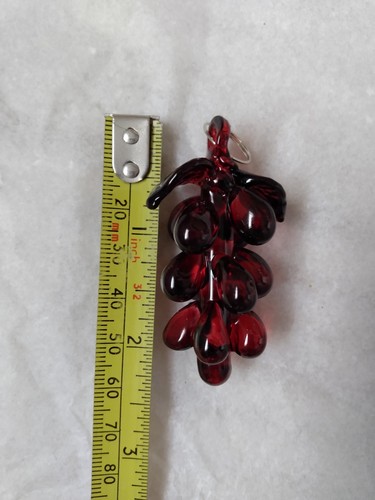 Red glass grapes chandelier - glass,