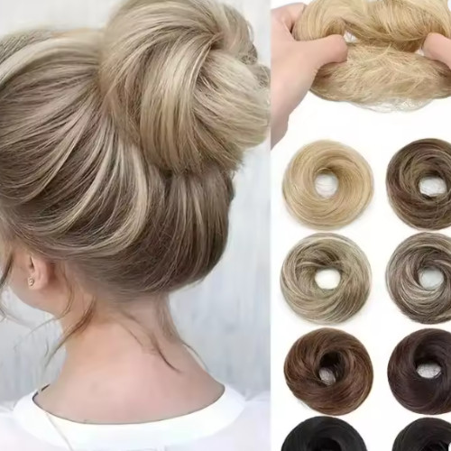 Curly messy hair bun - hair,