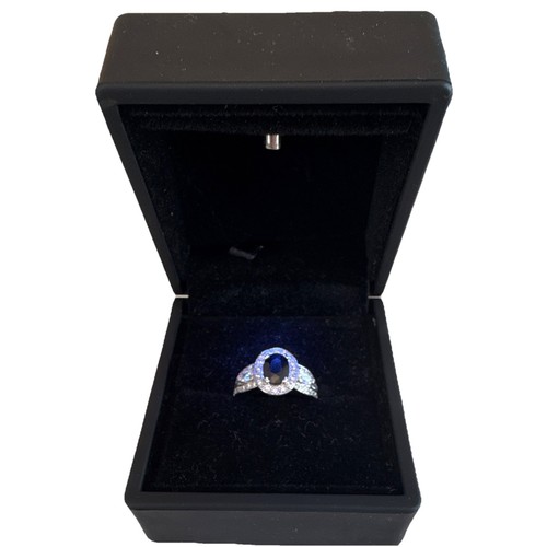 Platinum 950 oval blue - platinum,