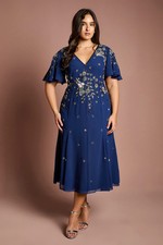 Coast Navy Fit & Flare Dress