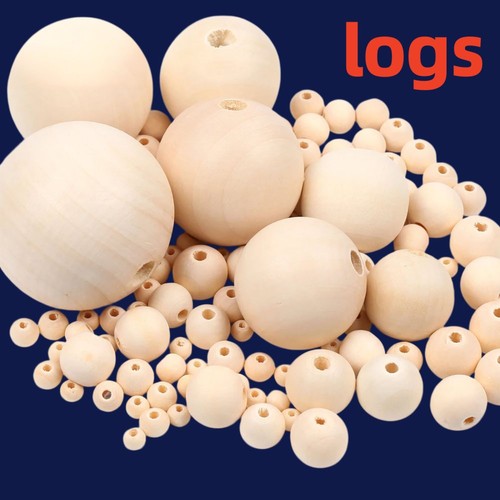 Wooden balls natural round - wooden,