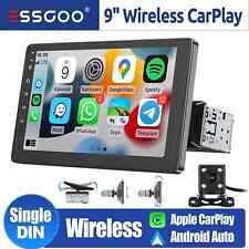 Single 1DIN Car Stereo 9 Inch Apple Carplay Android Auto HD Radio Head Unit CAM